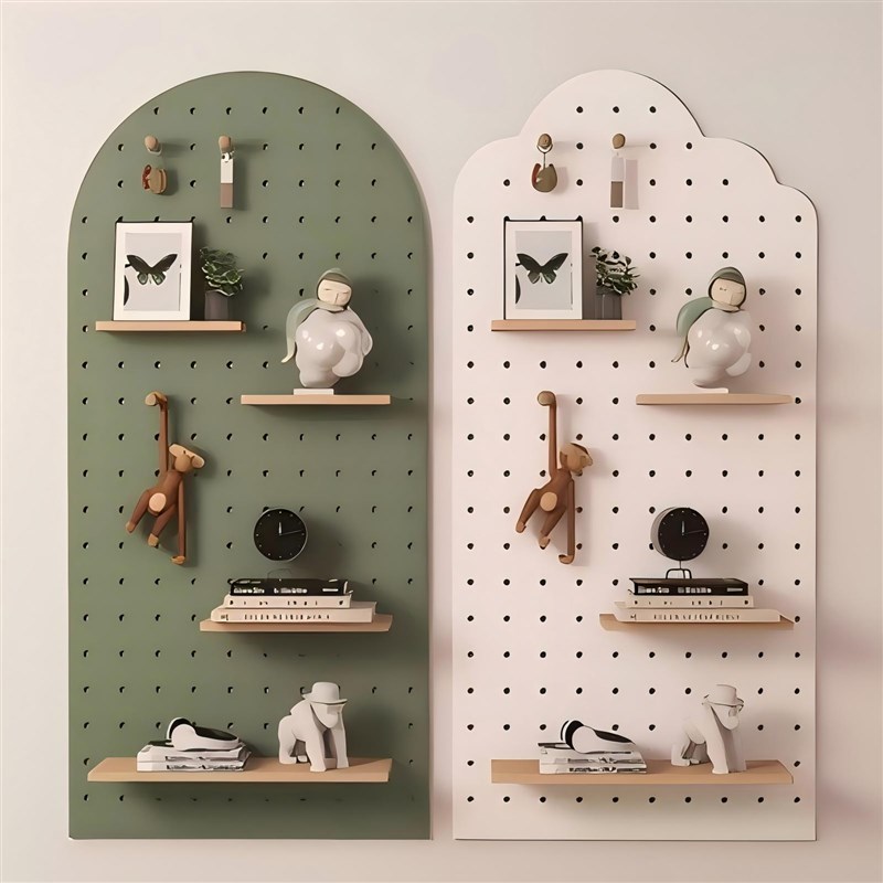 玄关洞洞板定制h置物架造型墙木质展示收纳墙云朵收纳架墙上挂衣