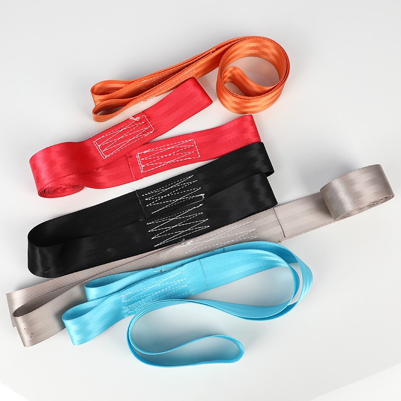 柔性吊装带起重汽车安o全带材质工业涤纶两头扣双环耐磨方管吊树