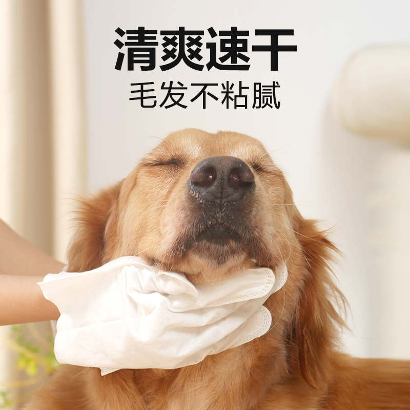 宠物免洗手套猫咪狗除臭清F洁湿巾毛巾免洗澡神器
