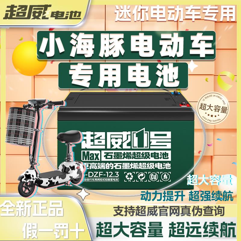 小海豚电瓶车电池24v12ah 24伏迷你电动滑板车专用超威铅酸蓄电池