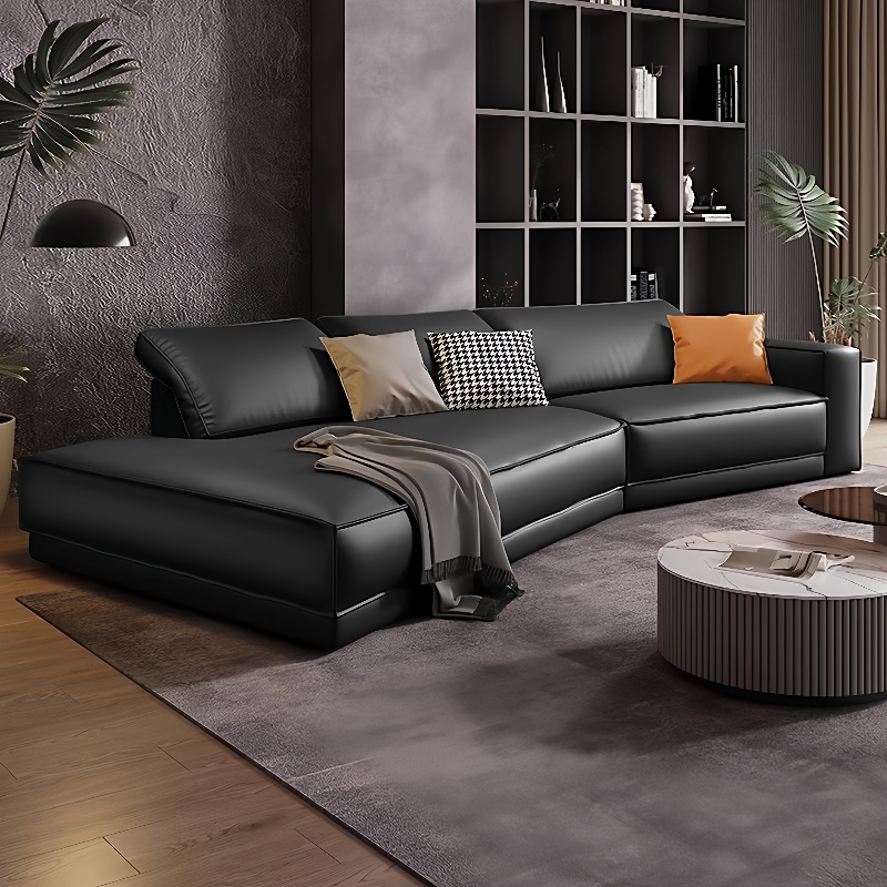 布达佩斯baxter真皮异型转角沙发组合意式极简风直排客厅皮艺沙发
