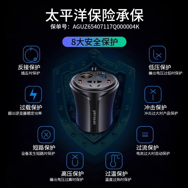车载充电器12V24V转220V汽车用点烟器逆变转换电源插头座超级快充