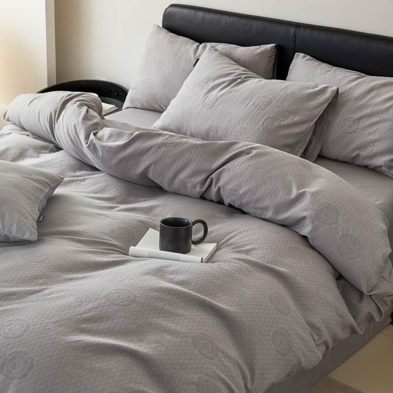 A类全棉三层纱床上四件套纯棉水洗棉床笠款床单T被罩单人床三件套