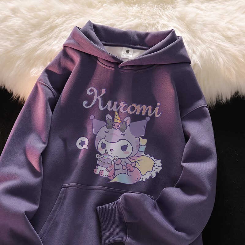 儿童连帽卫衣女童2024秋装新款库洛米宽松款可爱女外套上衣校园风