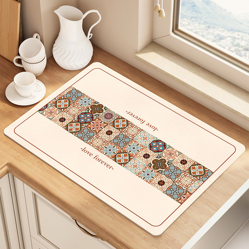 现代美式厨房台面垫子吸水科技绒软垫沥水垫碗盘隔热垫洗漱台杯垫,居家布艺,餐垫,淘宝优惠券,粉丝福利购,淘宝优惠卷