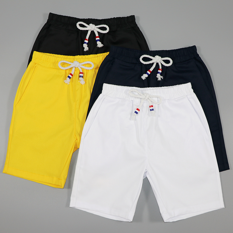 童装夏装男童女童白色短裤纯棉中裤儿童黑色休闲运动五分裤子薄款