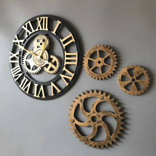复古工业风齿轮装 饰品酒吧咖啡厅壁饰挂件网咖齿轮钟表背景墙软装