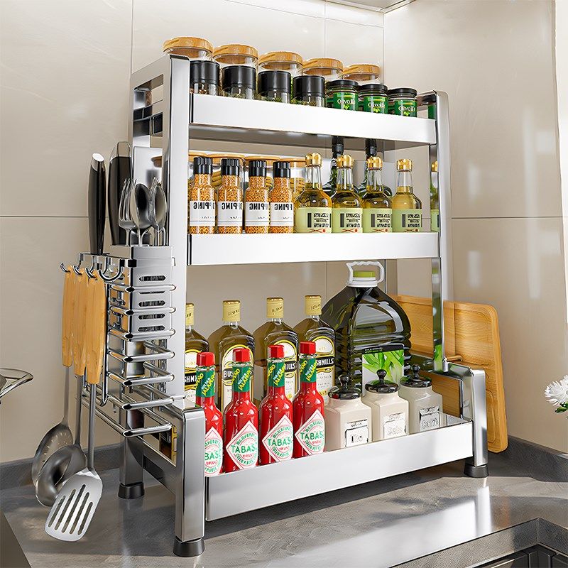 不锈钢调料品置物架厨房台面多功能调味料筷勺子收纳架子刀架多层,厨房/烹饪用具,厨房置物架/置物柜/角架,淘宝优惠券,粉丝福利购,淘宝优惠卷