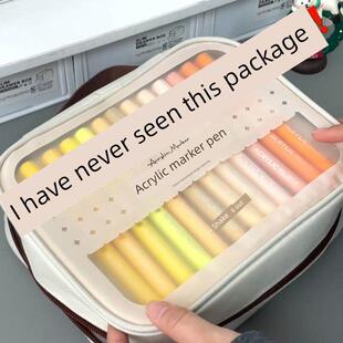 掌握直液式软头丙烯马克笔不透色可叠色绘画水彩笔小学生美术专用