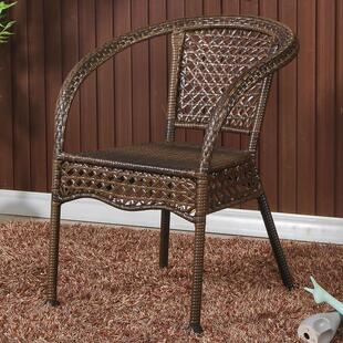 藤椅单人靠背椅藤条椅子家用咖啡厅现代藤编扶手餐椅单人阳台家用