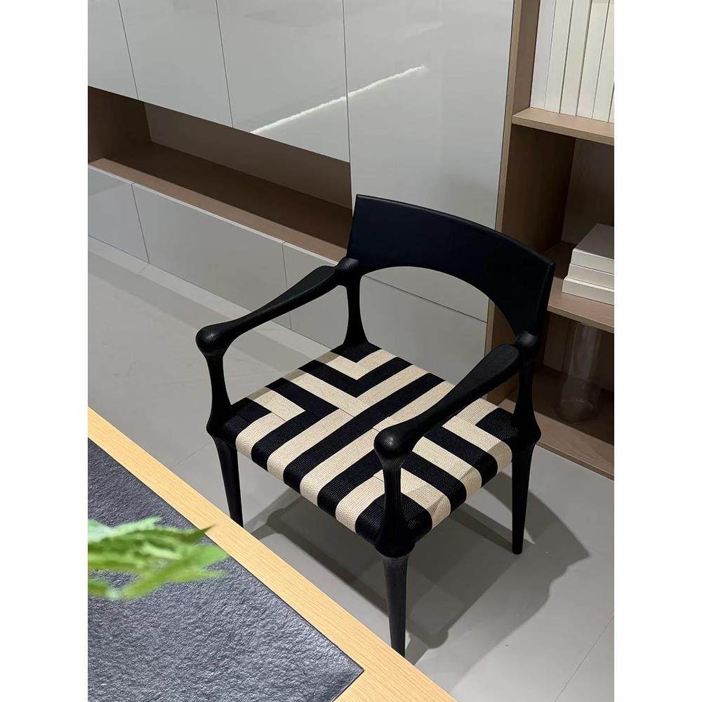 简约现代设计师创意艺术高背单人椅覆古诧寂风实木藤编中古餐桌椅,住宅家具,餐椅,淘宝优惠券,粉丝福利购,淘宝优惠卷