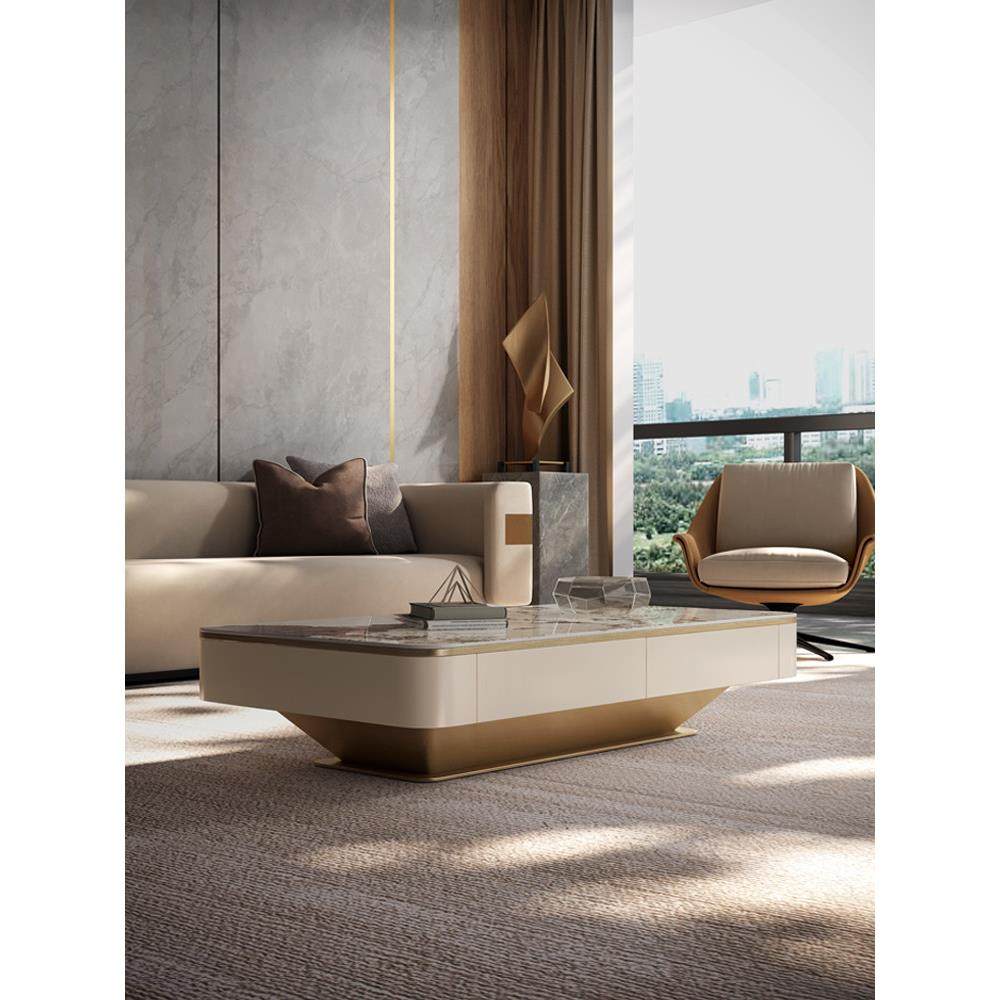 轻奢风岩板茶几电视柜组合简约现代大小户型设计师家用客厅落地柜,住宅家具,茶几,淘宝优惠券,粉丝福利购,淘宝优惠卷