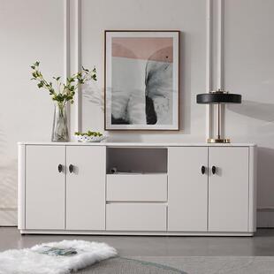 卧室超薄电视柜高款70cm高柜客厅储物收纳柜实木茶几电视柜30cm宽