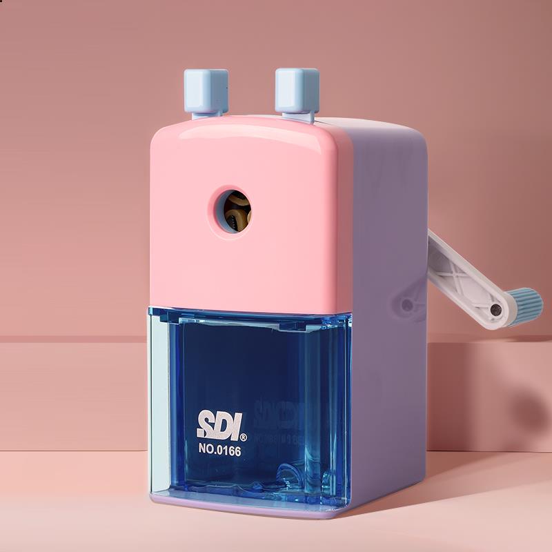 SDI手牌卷笔刀手摇转笔刀三角洞洞笔削笔器大口径削笔刀粗孔杆铅