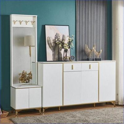 入户门鞋柜家用门口衣架鞋凳一体带镜子衣帽柜挂衣服玄关2024新款