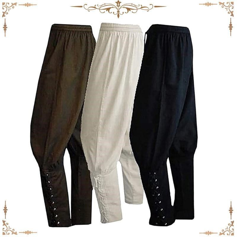 中世纪维京海盗休闲裤男系绳束脚裤踝带裤欧洲文艺复兴绑腿长裤子,男装,休闲裤,淘宝优惠券,粉丝福利购,淘宝优惠卷