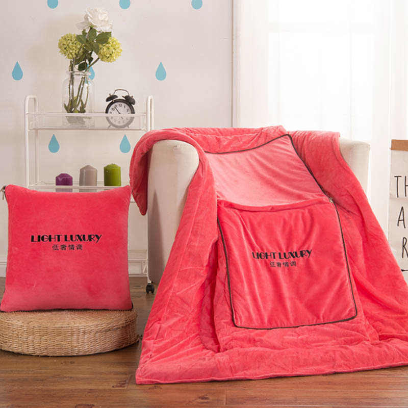 被枕抱汽车被空调靠垫办公室多功能被子两用午S休靠枕沙发头折叠