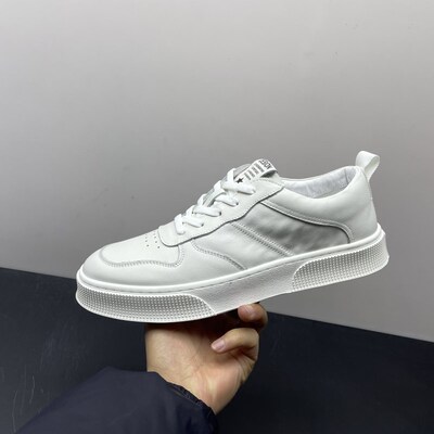 断码处理2023春款真皮男鞋防滑休闲运动板鞋小白鞋系带牛皮男皮鞋