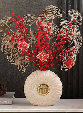 新中式发财果客厅酒柜电视柜家居玄关摆件结婚乔迁新居礼品装饰品