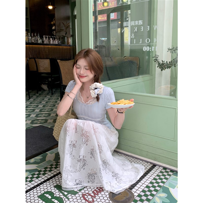 切糕自制小个子夏季独特漂亮白色长裙女设计感裙子新款蕾丝半身裙