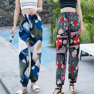 单条防蚊裤 薄款 子纯棉单件大人家居裤 冰丝灯笼裤 女睡裤 裤 棉绸夏季