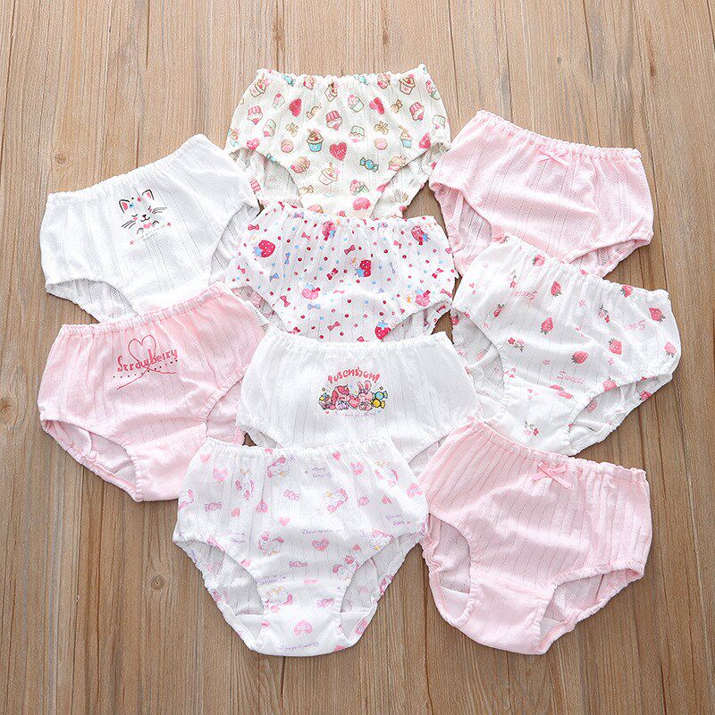 源头工厂日系弹力小清新男女童吸汗透气棉儿童内裤面包裤三角内裤