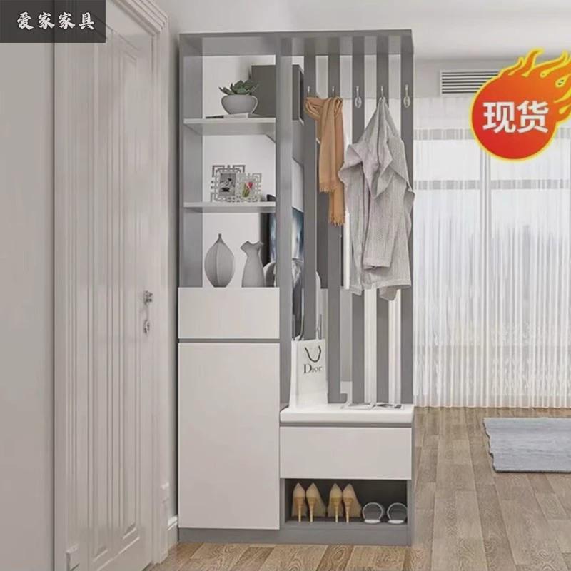 玄关柜现代简约入k户客厅隔断鞋柜一体置物收纳柜进门换鞋凳挂衣