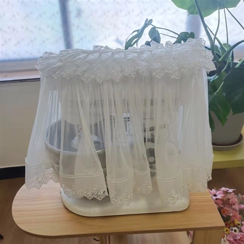 纯色蕾丝宫廷复古白色厨师机盖巾面包机防油烟罩料理机Z烤箱防尘