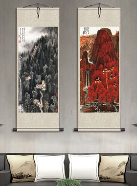 李可染名a家国画骑牛图风水画装饰挂画酒店壁画仿古名家水墨字画