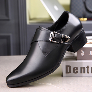 男士 潮流休闲婚鞋 商务正装 男真皮内增高韩版 子男 皮鞋 2021秋季