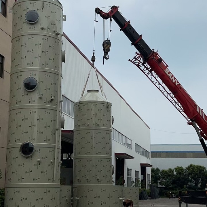 热卖脱硫除尘设备pp玻璃钢FRP不锈钢304尾气吸收喷淋洗涤塔