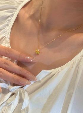 爆闪金色雪花项炼高级感轻奢小众简约气质锁骨炼百搭秋冬毛衣炼女