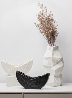 简约现代创意几何不规则多孔树脂花瓶花器摆件软装客厅茶几摆件