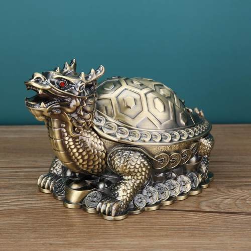 龙龟烟灰缸家庭客厅无障碍豪华覆古创意在办公室与覆盖反飞灰烟灰