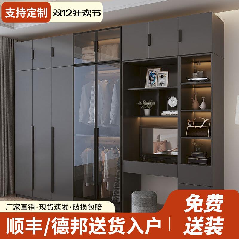 衣柜家用卧室带梳妆台小户型出租房用衣柜书桌一体组合组装大衣橱