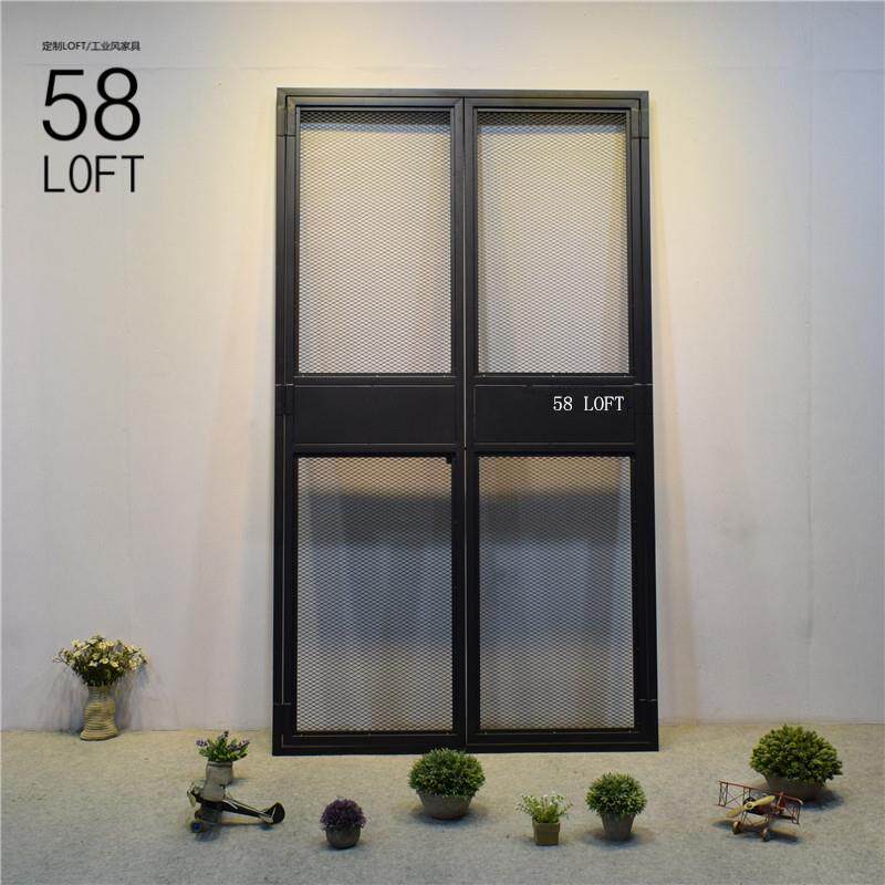 工业风创意铁门 LOFT室内门铁艺大门 双门谷仓门柜门拉门定制