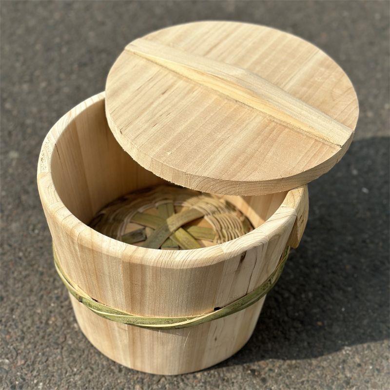 竹编底杉木蒸饭木桶蒸饭桶无胶水家用竹箍加厚木甑子