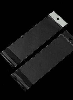 现货加厚opp不干胶透明自粘袋宽度11cm 白色卡R头挂孔袋假发包装