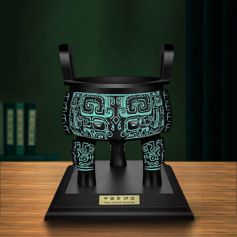 仿古青铜器铜鼎摆件世纪宝鼎纯铜青铜鼎招财兴业三足鼎办公室礼品