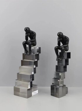 现代轻奢几何水晶人物艺术摆件客厅茶几玄关样板间电视柜家居软装