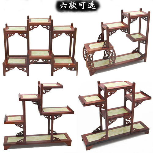 红酸枝茶架紫砂壶架子茶具收纳层架小博古架茶杯茶壶架多宝阁
