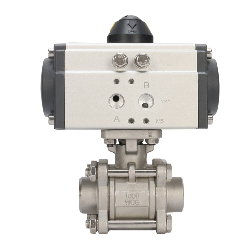 气动三片式焊接球阀 Q661F-1B6P 焊接 气动球阀 不锈钢焊接球阀