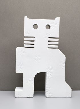 北欧现代样板房售楼处创意抽象树脂猫摆件客厅样板间装饰品摆设