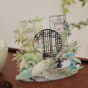 加厚超大号谷美立牌摆件古风高级感DIY吧唧伴手祝福礼物桌面装饰