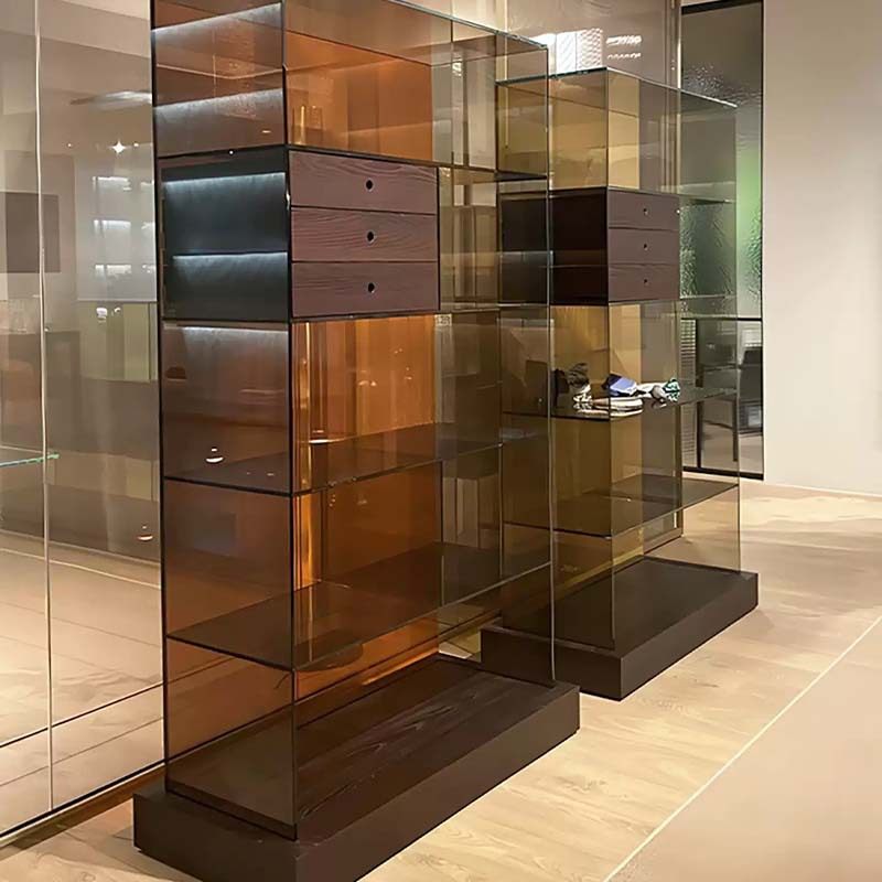 GLAS意式极简玻璃斗柜透明展示柜设计师现代简约实木收纳柜储物柜