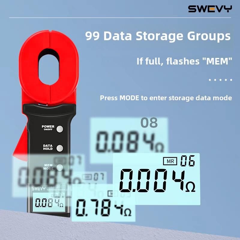 速为钳形接地电阻测试仪高精度钳型数字摇表防雷回路电阻测量仪表