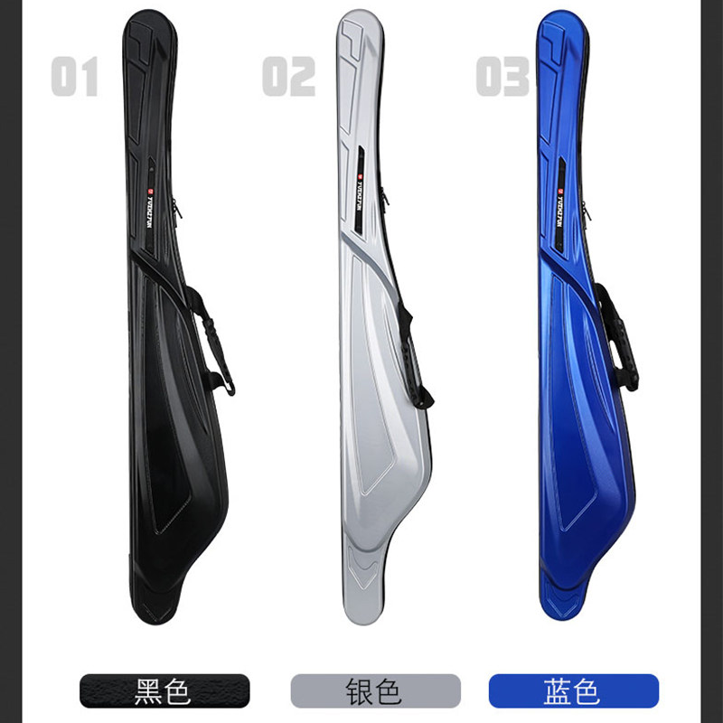 路亚专用硬壳竿包免拆轮便携大肚包轻型矶钓筏钓渔具垂钓海钓杆包图片