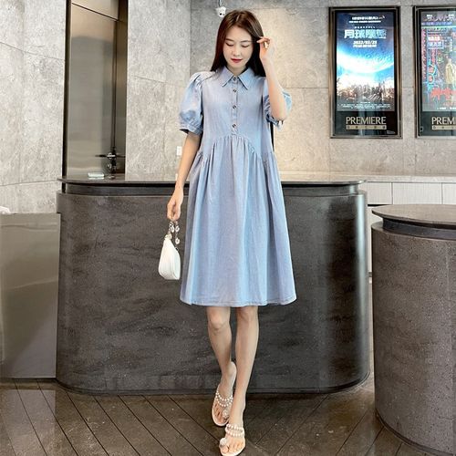 孕妇连衣裙2025夏装新款时尚网红款大码显瘦洋气高级感夏天牛仔裙