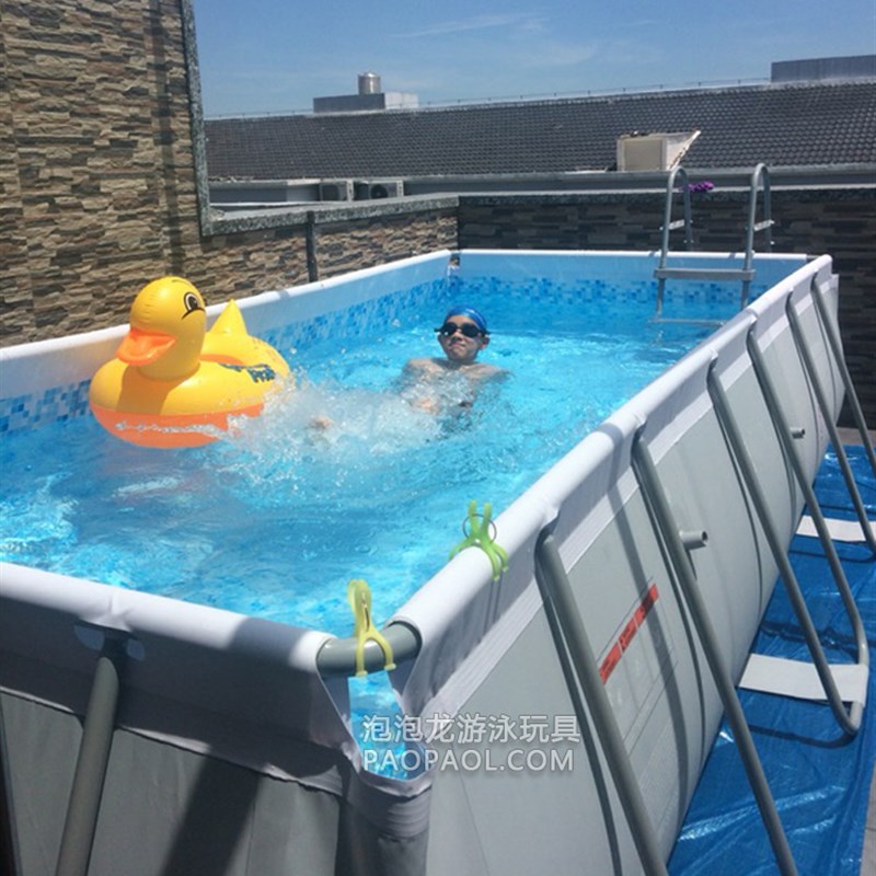 大型支架儿童游i泳池家用超大成人免充气泳池家庭户外折叠加厚鱼