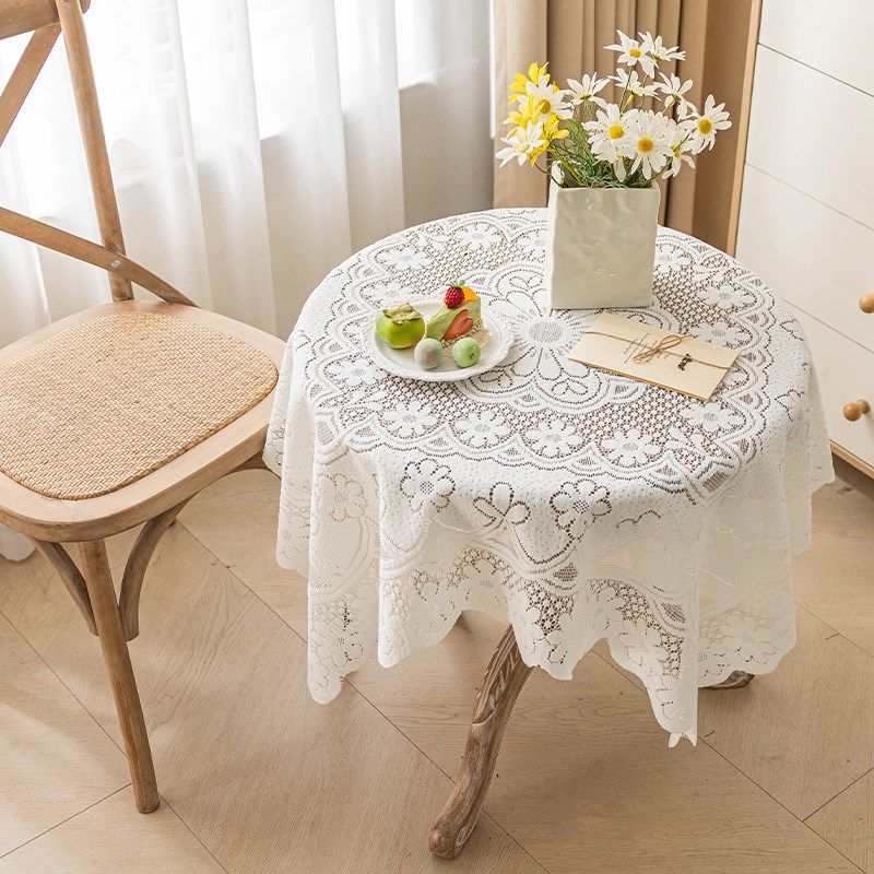 蕾丝桌布圆桌布台布法式复古高级感背景简约田园冰箱盖布茶几布,居家布艺,桌布,淘宝优惠券,粉丝福利购,淘宝优惠卷
